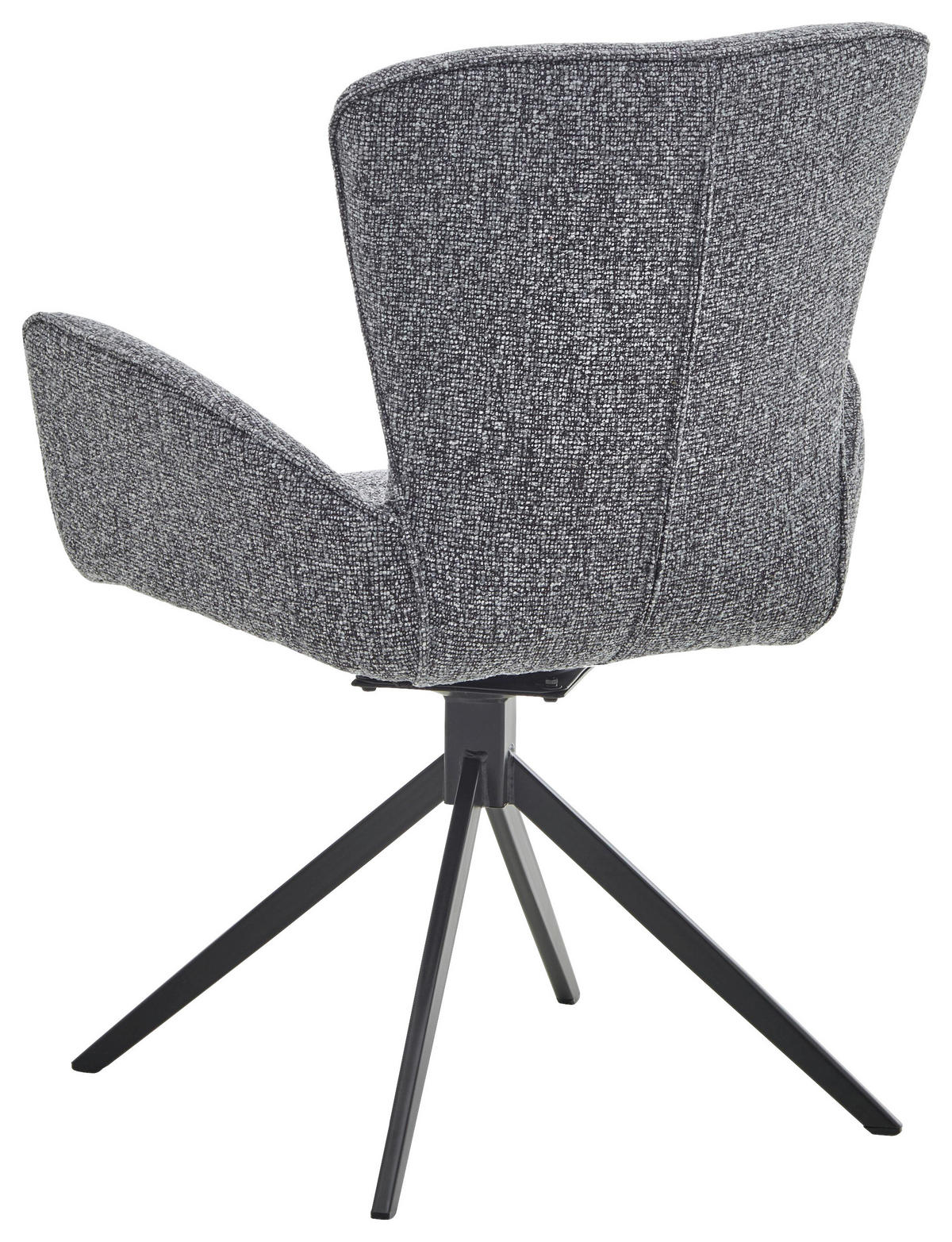 ARMLEHNSTUHL  in Eisen Jacquard, Flachgewebe  - Dunkelgrau/Schwarz, Design, Textil/Metall (63/92/63cm) - Valdera