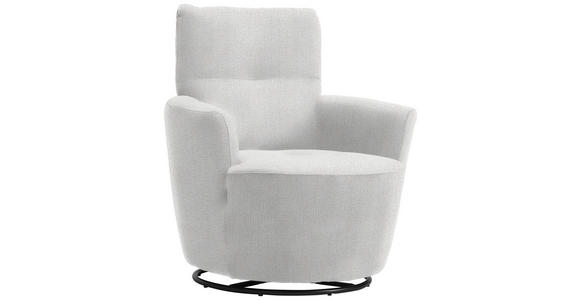 SESSEL in Chenille, Flachgewebe Grauweiß  - Grauweiß/Schwarz, Design, Textil/Metall (81/92/84cm) - Xora