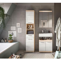 BADEZIMMER 3-teilig  in 97 cm  - Weiß Hochglanz/Silberfarben, MODERN, Glas/Holzwerkstoff (97cm) - MID.YOU