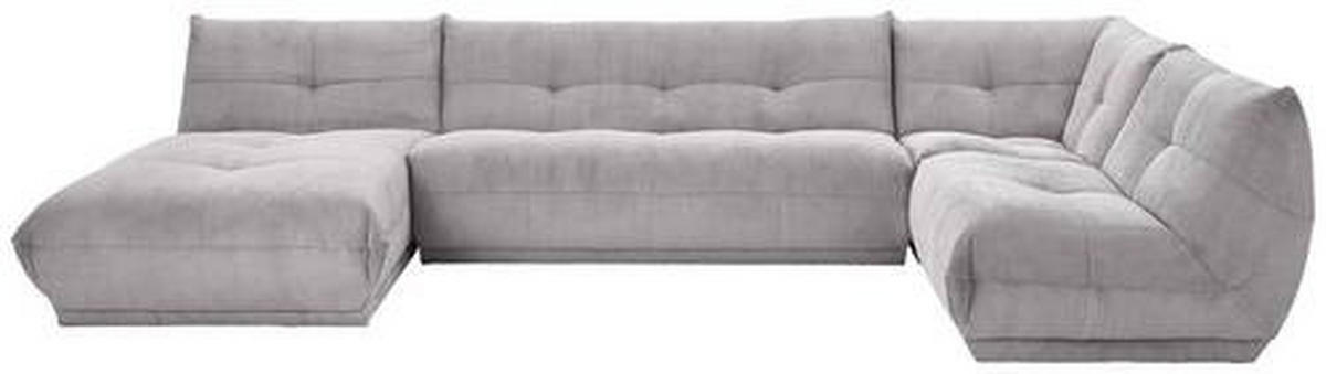 SOFFA i manchester grå  - grå, Trend, textil (185/390/210cm) - Livetastic
