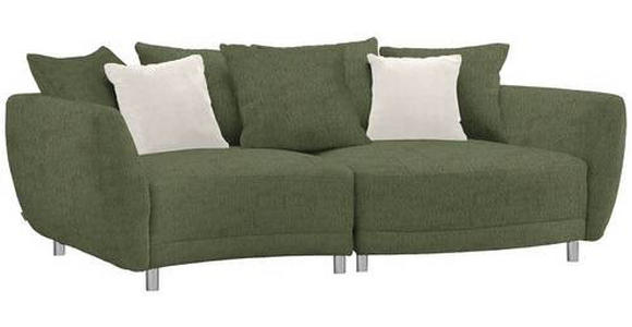 BIGSOFA Chenille Olivgrün  - Silberfarben/Olivgrün, Design, Kunststoff/Textil (243/72/143cm) - Carryhome