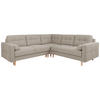 ECKSOFA in Chenille Beige  - Beige/Eiche Wotan, Konventionell, Holz/Textil (242/242cm) - MID.YOU