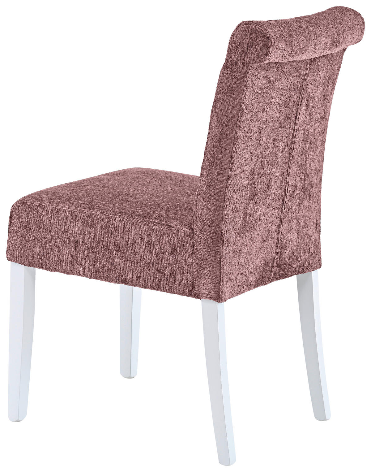 STUHL Chenille Weiß, Altrosa Buche massiv  - Altrosa/Weiß, KONVENTIONELL, Holz/Textil (46,5/91/65cm) - Cantus