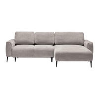 HÖRNSOFFA i vävt tyg taupe  - svart/taupe, Modern, metall/textil (255/164cm) - MID.YOU