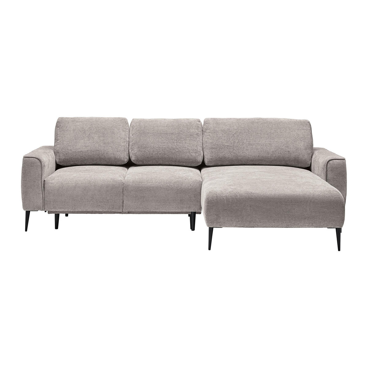 HÖRNSOFFA i vävt tyg taupe  - svart/taupe, Modern, metall/textil (255/164cm) - MID.YOU