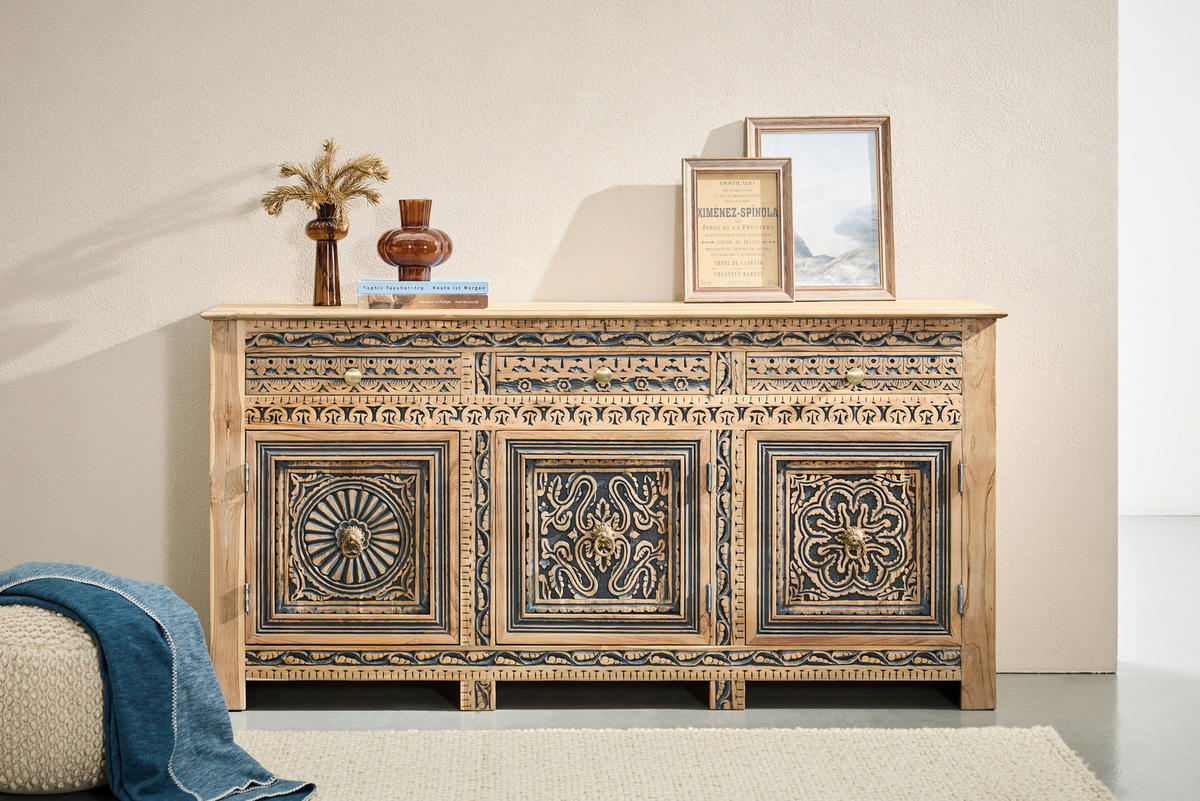 SIDEBOARD  190/95/40 cm 3 Schublade(n)  - Goldfarben/Naturfarben, LIFESTYLE, Holz/Holzwerkstoff (190/95/40cm) - Landscape