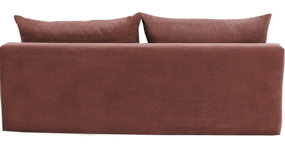 SCHLAFSOFA Simon Plüsch, Webstoff Terracotta  inkl. Rücken echt, Schlaffunktion, Bettkasten, Rückenkissen  - Terracotta/Schwarz, Design, Textil (213/89/105cm) - Novel