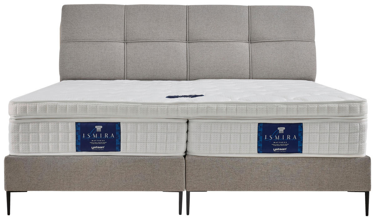 POSTEL BOXSPRING, 180/200 cm, šedá - šedá/černá, Moderní, kov/kompozitní dřevo (180/200cm) - MID.YOU