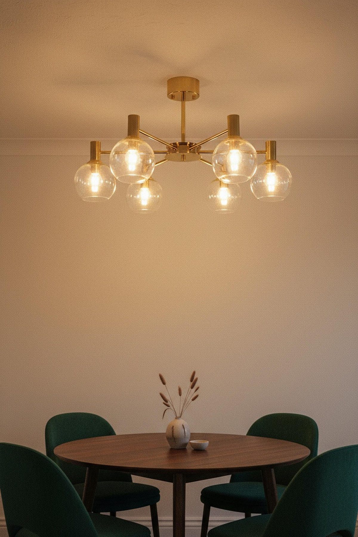 TAKLAMPA Ambra  - bärnstensfärgad/mässingsfärgad, Basics, metall/glas (75/37,80/75cm) - Markslöjd