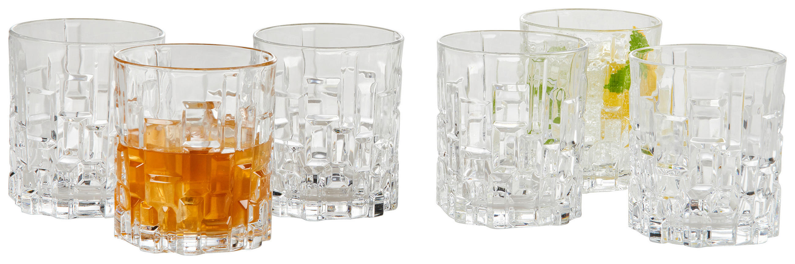 GLÄSERSET Cubetti 6-teilig  - Klar, Konventionell, Glas (280ml) - Novel