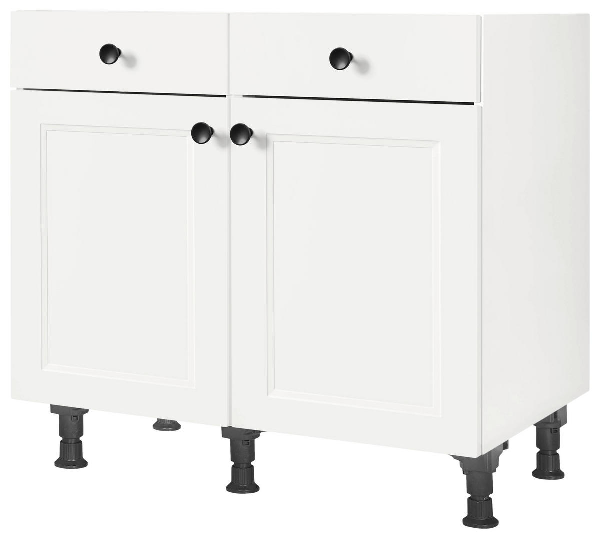 SCHUBKASTENUNTERSCHRANK 90/87/56 cm  in Weiß  - Schwarz/Weiß, MODERN, Holzwerkstoff/Metall (90/87/56cm) - Nobilia