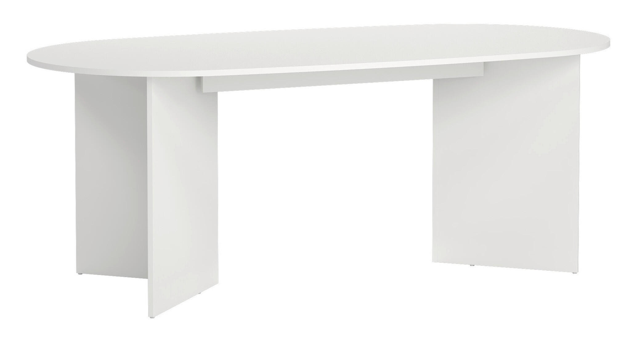 ESSTISCH 200/100/76 cm Nachbildung  Holzwerkstoff oval Weiss  - Weiss, Modern, Holzwerkstoff (200/100/76cm) - P & B