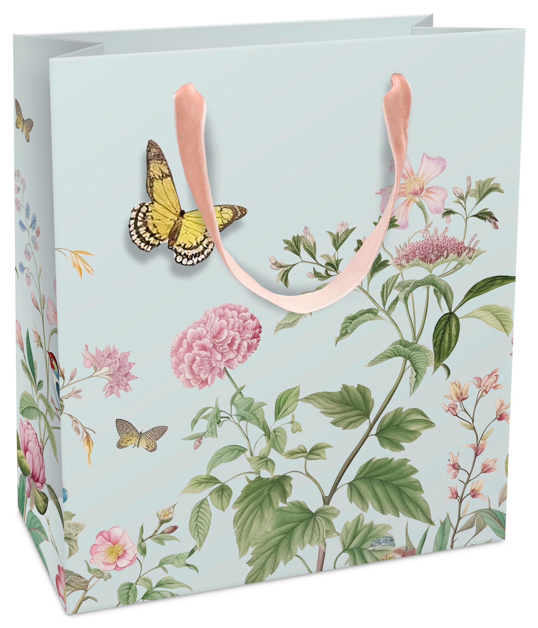 GESCHENKTASCHE  - Pastellblau, Natur, Papier (18/21/8cm)