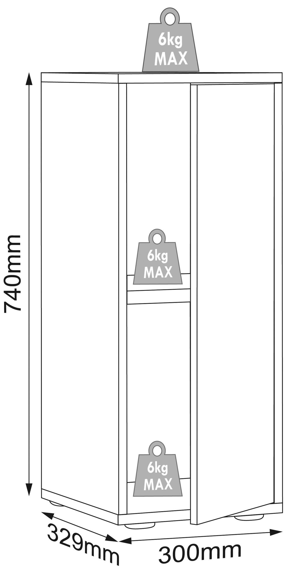 AKTENSCHRANK 30/74/33 cm  - Honigeiche/Weiss, Design, Holzwerkstoff (30/74/33cm) - MID.YOU