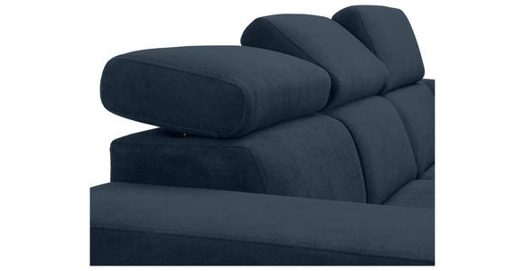 ECKSOFA  in Webstoff Dunkelblau  - Schwarz/Dunkelblau, KONVENTIONELL, Holz/Textil (283/244cm) - Carryhome