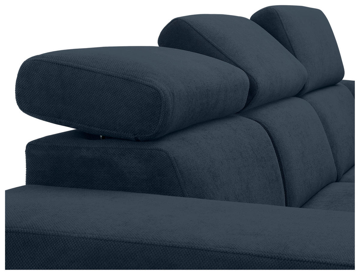 ECKSOFA Dunkelblau Webstoff  - Schwarz/Dunkelblau, KONVENTIONELL, Holz/Textil (283/244cm) - Carryhome