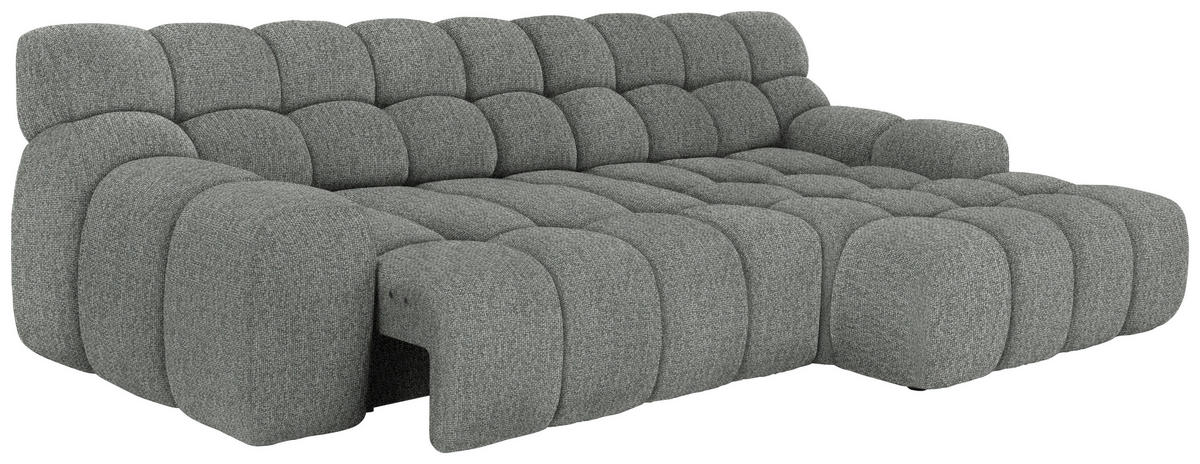 Ecksofa inkl. Funktion Dunkelgrau Webstoff  - Dunkelgrau/Schwarz, MODERN, Kunststoff/Textil (297/180cm) - Welnova