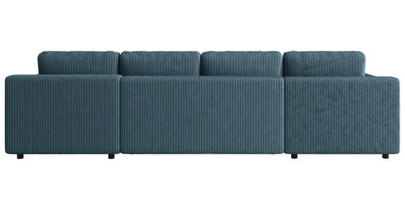 Wohnlandschaft inkl. Funktion Türkis Cord  - Türkis/Schwarz, KONVENTIONELL, Textil (200/360/200cm) - Xora