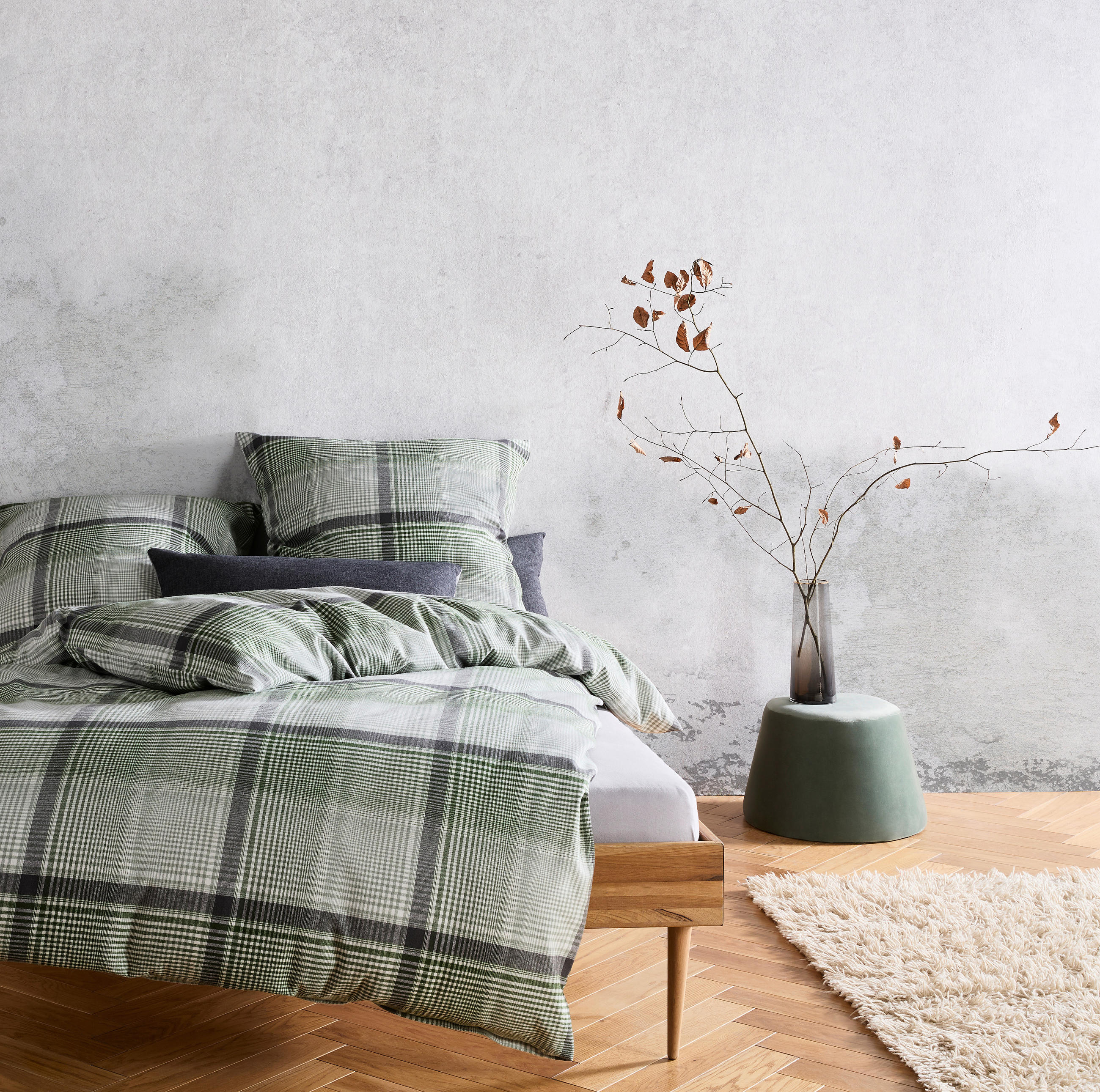 BETTWÄSCHE Lech Flanell 200/200 cm  - Grün, Basics, Textil (200/200cm) - Fleuresse