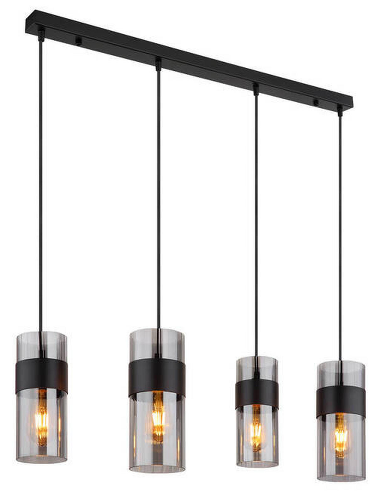 FÜGGŐLÁMPA 92/12,3/150 cm  - fekete, Design, Üveg/textil (92/12,3/150cm) - Globo