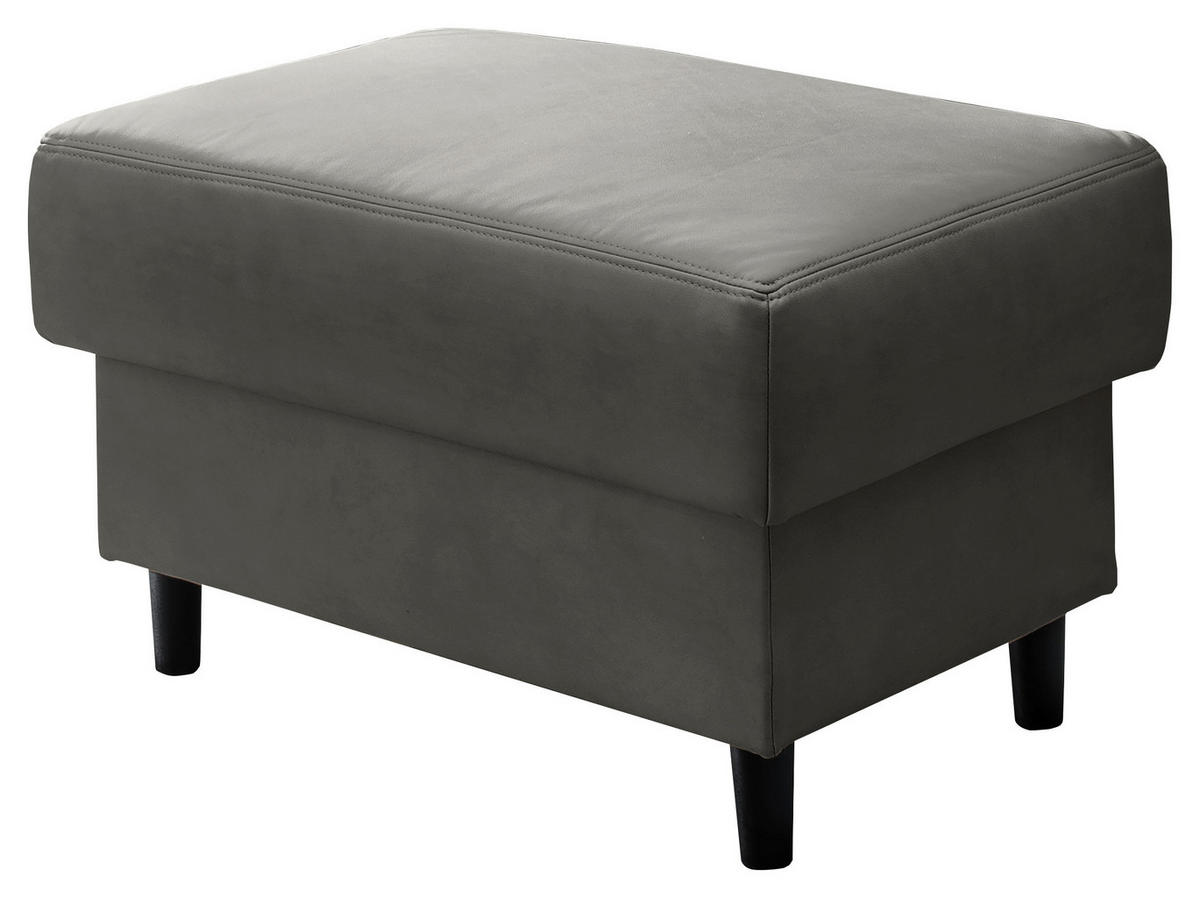 HOCKER in Textil Grau  - Schwarz/Grau, Modern, Holz/Textil (76/46/55cm) - Livetastic