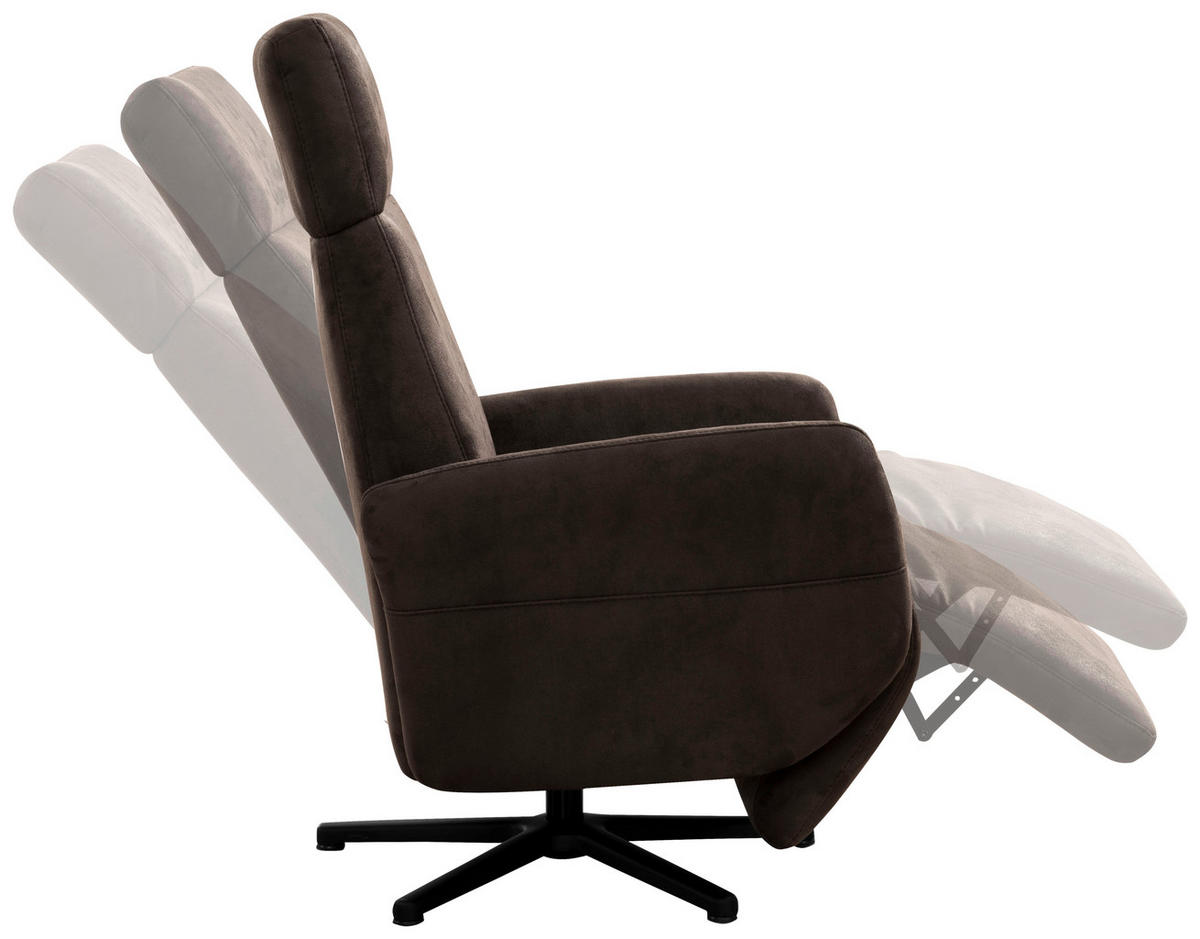 DREHSTUHL  in Mikrofaser  - Schwarz, Konventionell, Textil/Metall (71/110/82cm) - Sit & More