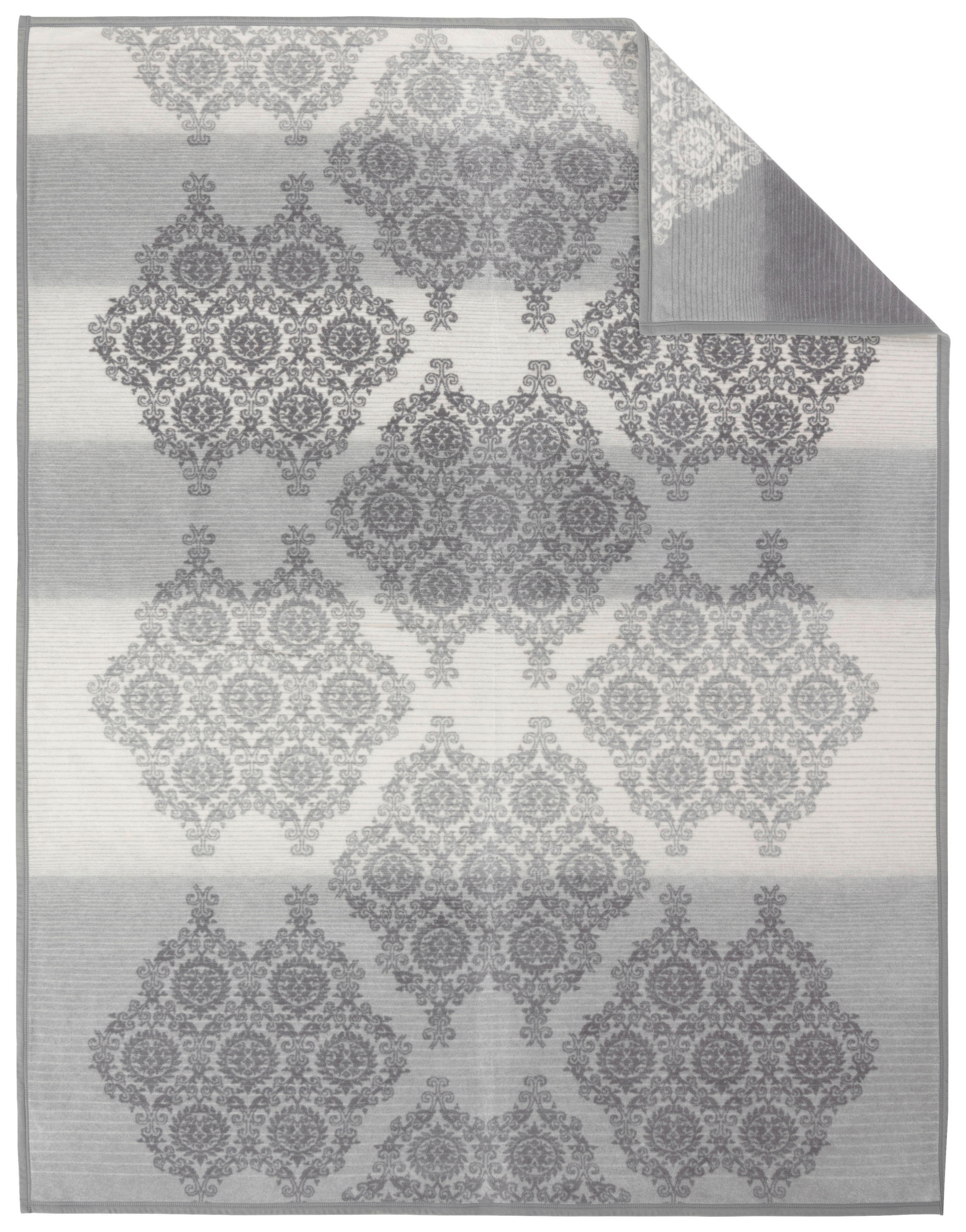 DOMÁCÍ DEKA, bavlna, 150/200 cm - šedá/barvy stříbra, Basics, textil (150/200cm) - Ibena