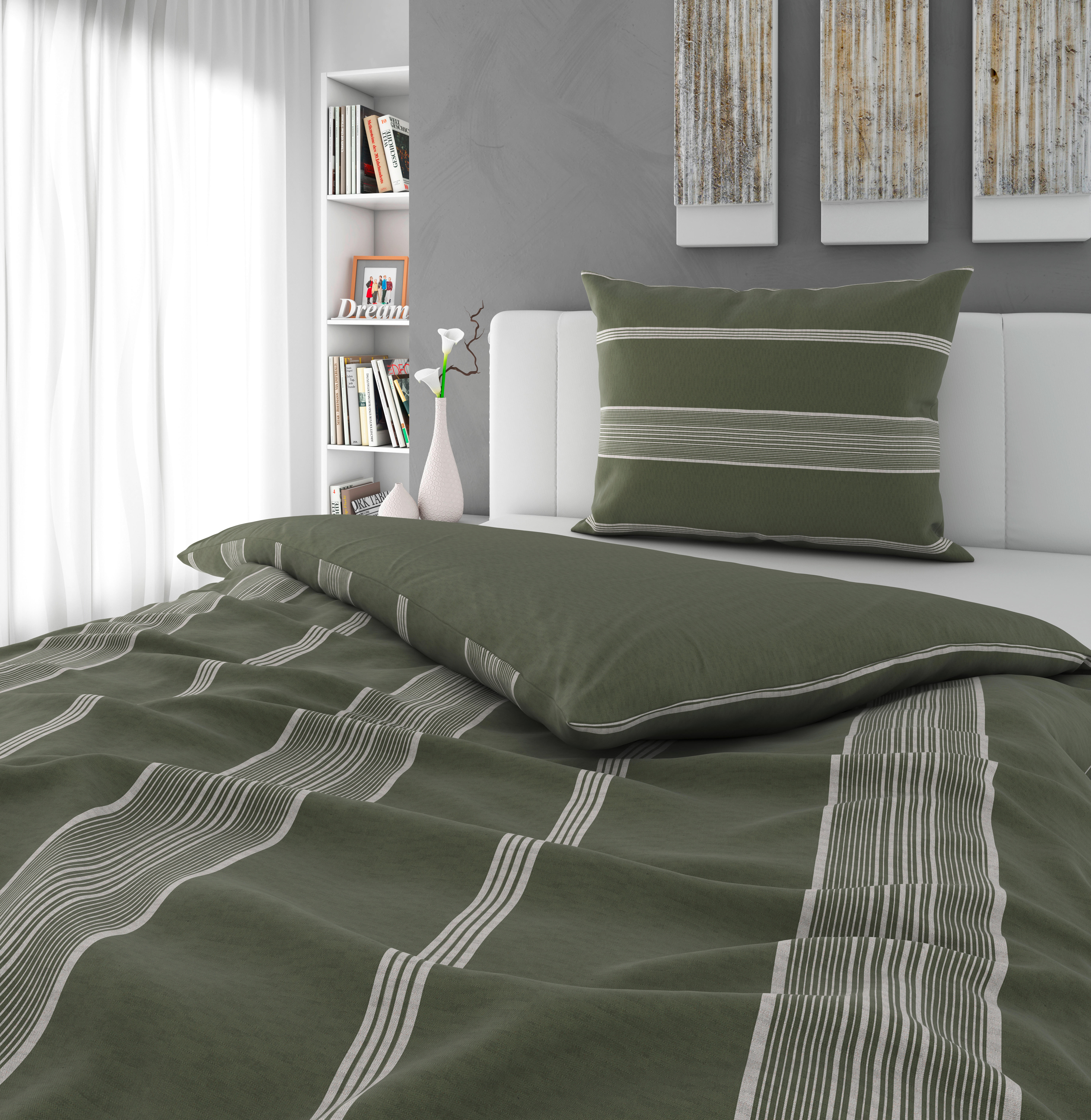 LENJERIE DE PAT 140/200 cm  - verde, Konventionell, textil (140/200cm) - Esposa