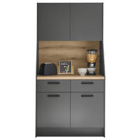 BIFE   boje grafita  - boje grafita/crna, Design, drvni materijal/metal (103/205/58cm) - MID.YOU