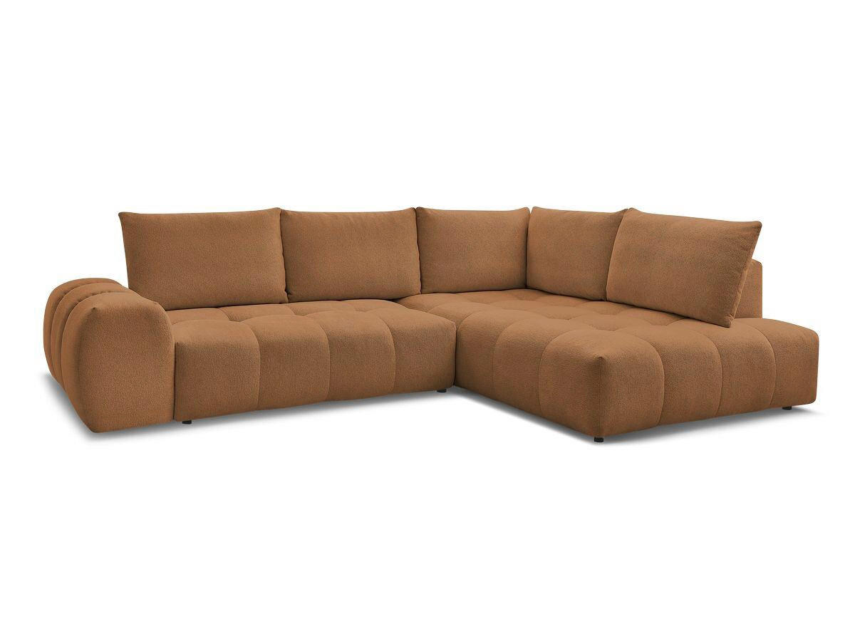 ECKSCHLAFSOFA EVEREST  mit Rücken echt, Armteil links, Armteil rechts Flachgewebe Orange  - Schwarz/Orange, MODERN, Kunststoff/Textil (320/212cm)