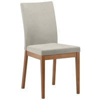 STUHL  in beflockt  - Sandfarben/Eichefarben, Konventionell, Holz/Textil (47/95/60cm) - Cantus