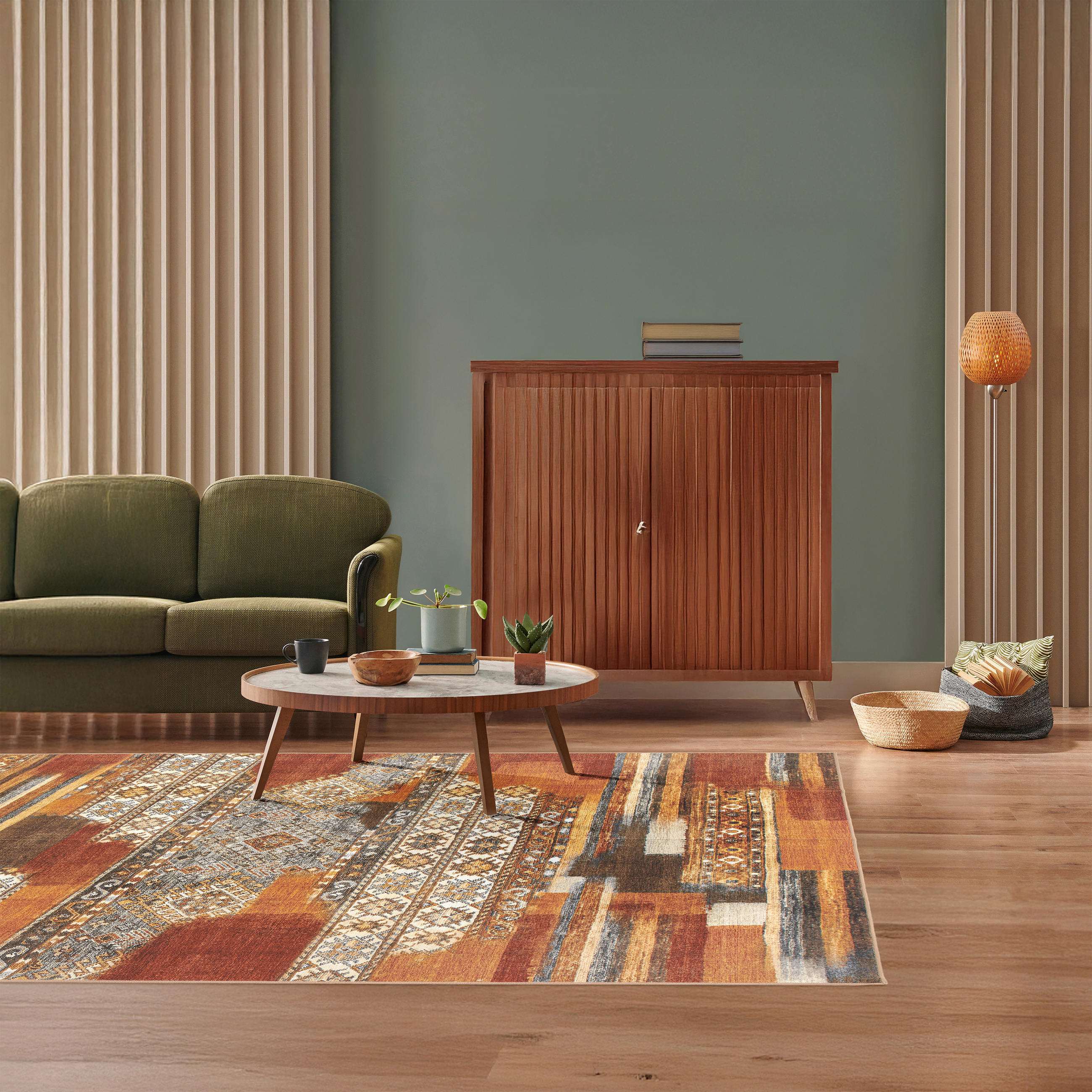 VINTAGE-TEPPICH 200/290 cm CORTEA MYFAR Nickelfarben, Greige, Cognac  - Greige/Cognac, Design, Kunststoff/Textil (200/290cm) - Lindorug