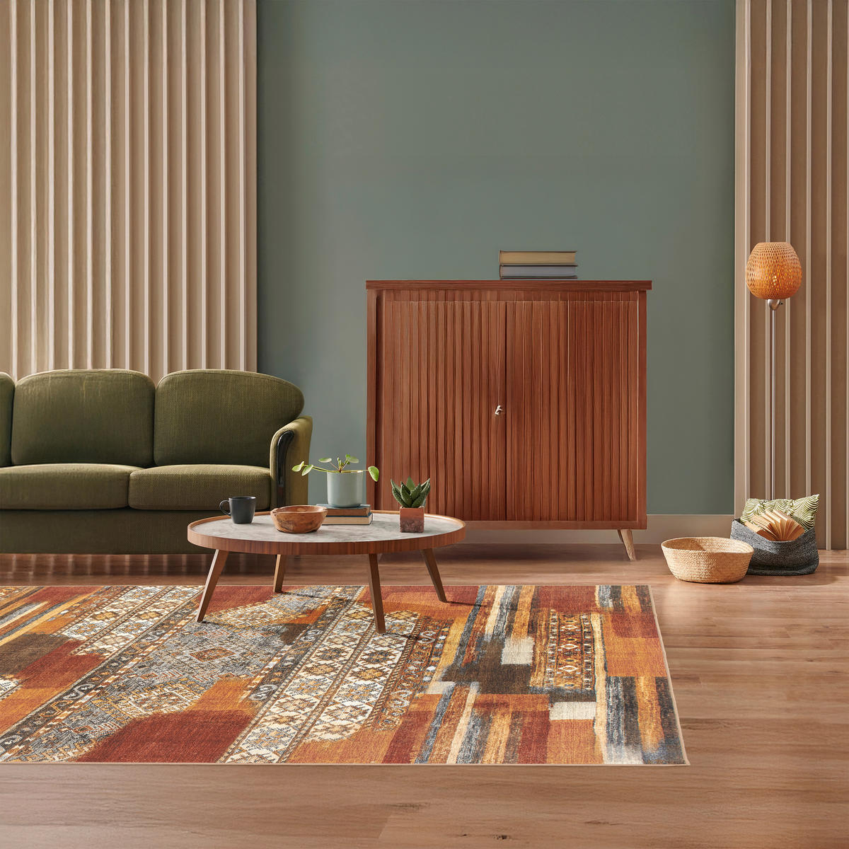 VINTAGE-TEPPICH 200/290 cm CORTEA MYFAR Nickelfarben, Greige, Cognac  - Greige/Cognac, Design, Kunststoff/Textil (200/290cm) - Lindorug