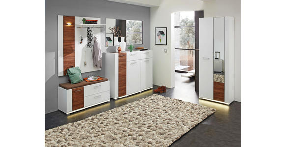GARDEROBENSCHRANK 70/199/38 cm - Chromfarben/Weiß, Design, Glas/Holzwerkstoff (70/199/38cm) - Voleo