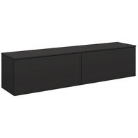 LOWBOARD  160,3/37,6/37,4 cm  individuell planbar, Beimöbel erhältlich, hängend, in verschiedenen Größen erhältlich, in verschiedenen Holzdekoren erhältlich  - Schwarz, Design, Holzwerkstoff (160,3/37,6/37,4cm) - Celina Home