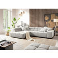 ECKSOFA Weiß Feincord  - Schwarz/Weiß, Design, Kunststoff/Textil (215/319cm) - Hom`in
