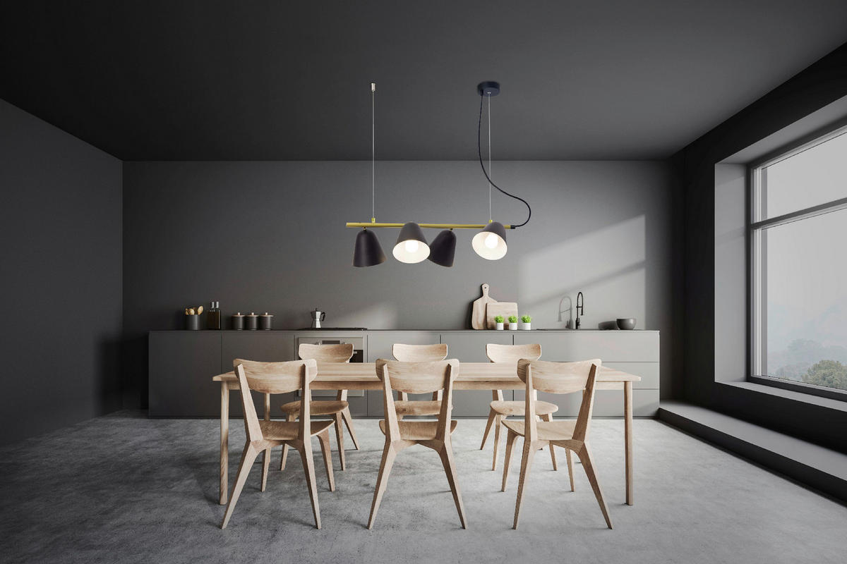 STEHLEUCHTE    - Goldfarben/Schwarz, Design, Kunststoff (145cm) - Näve