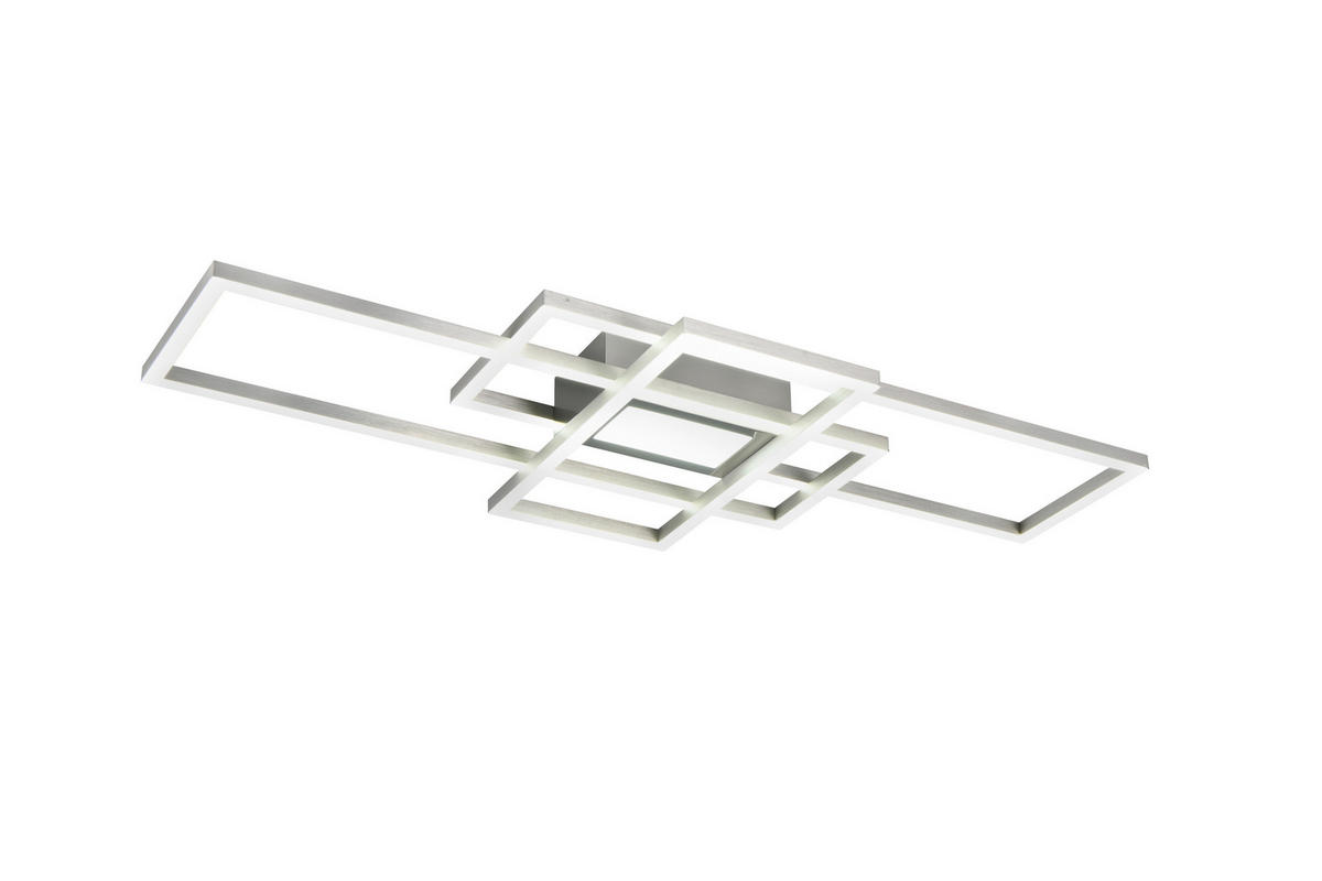 STROPNÉ LED SVIETIDLO, 70/30/6,2 cm - niklová, Basics, kov/plast (70/30/6,2cm) - Novel