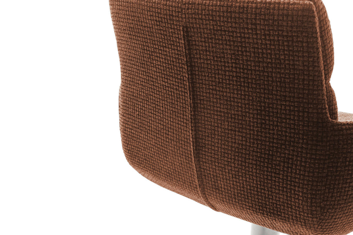 BARHOCKER in Metall, Textil Edelstahlfarben, Rostfarben  - Edelstahlfarben/Rostfarben, Design, Textil/Metall (54/84/52cm) - Dieter Knoll