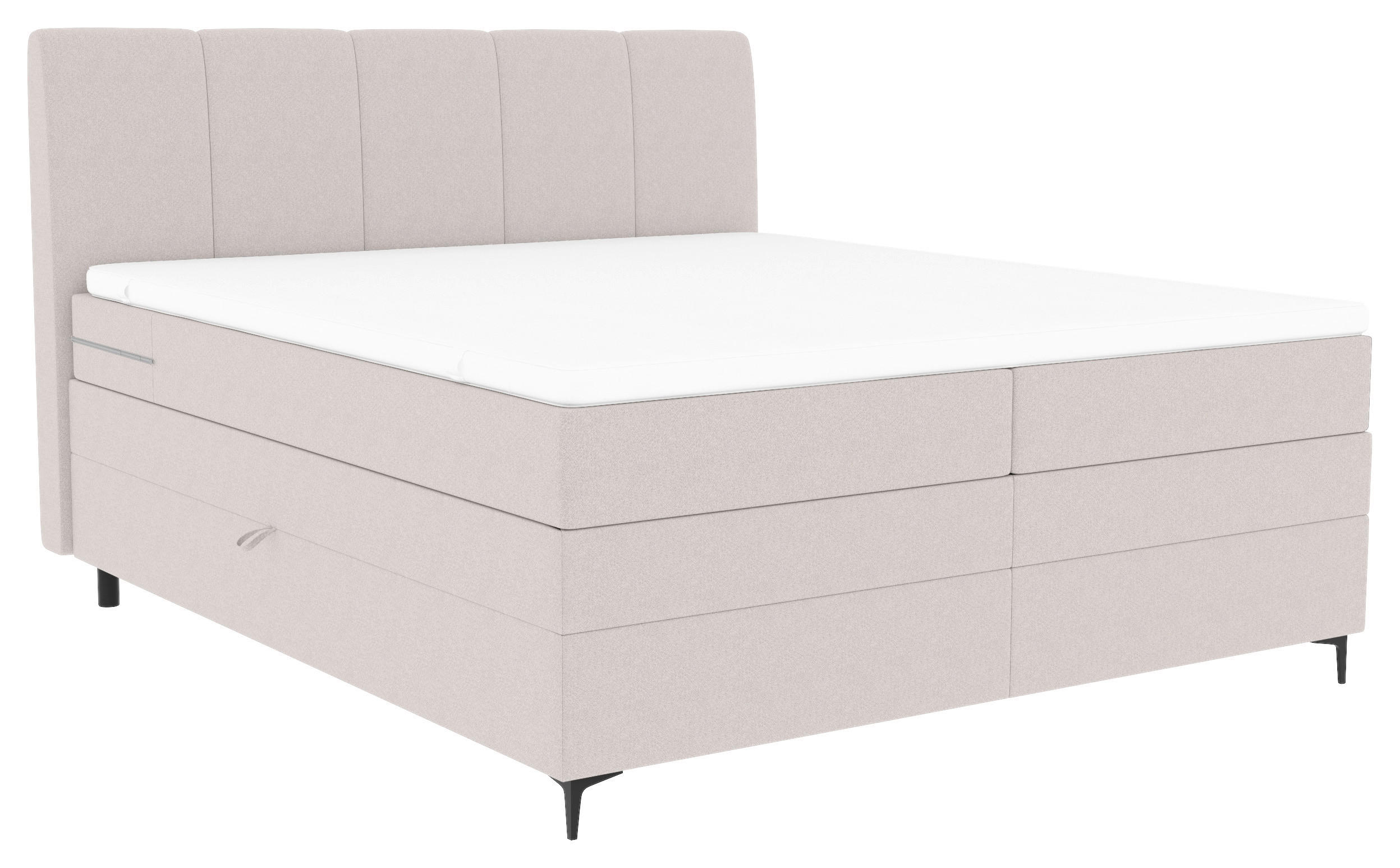 BOXSPRINGBETT 180/200 cm  in Greige  - Greige/Schwarz, KONVENTIONELL, Textil/Metall (180/200cm) - Carryhome
