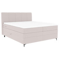 BOXSPRINGBETT 180/200 cm  in Greige  - Greige/Schwarz, KONVENTIONELL, Textil/Metall (180/200cm) - Boxxx