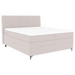 BOXSPRINGBETT 180/200 cm  in Greige  - Greige/Schwarz, KONVENTIONELL, Textil/Metall (180/200cm) - Carryhome