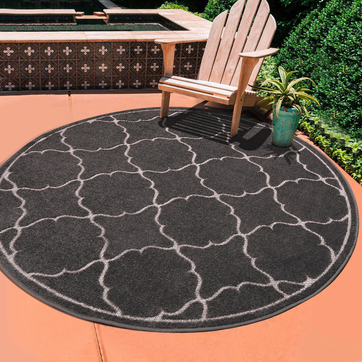 OUTDOORTEPPICH 150 cm Berlin Grau  - Grau, LIFESTYLE, Kunststoff/Textil (150cm) - Novel