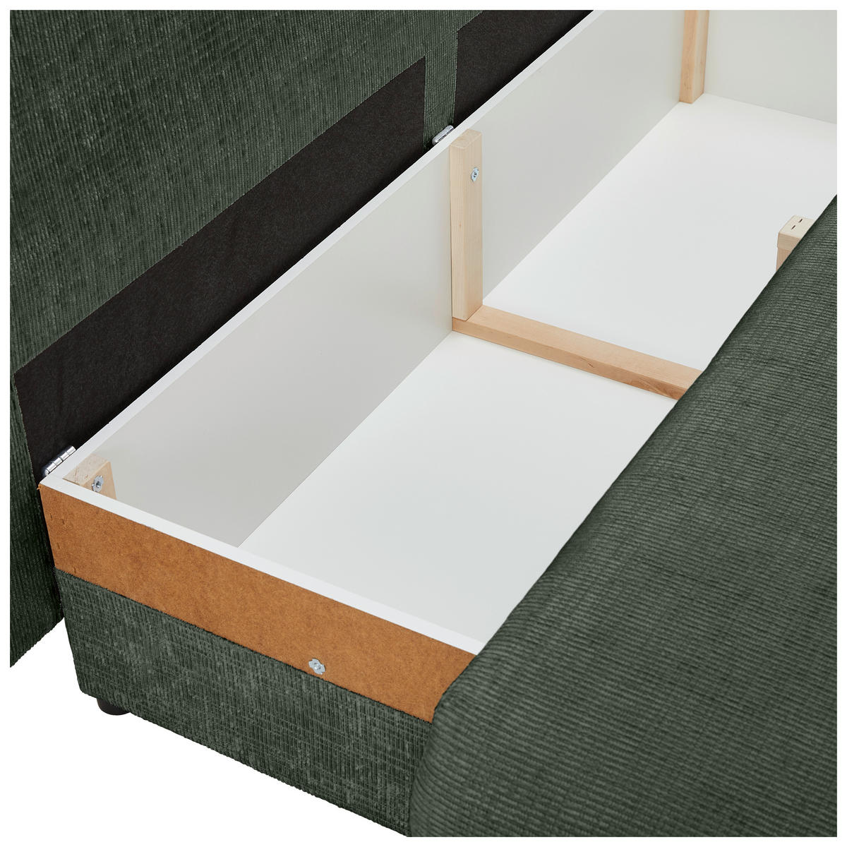 SCHLAFSOFA in Chenille Dunkelgrün  - Dunkelgrün/Schwarz, Konventionell, Holz/Textil (212/97/105cm) - MID.YOU