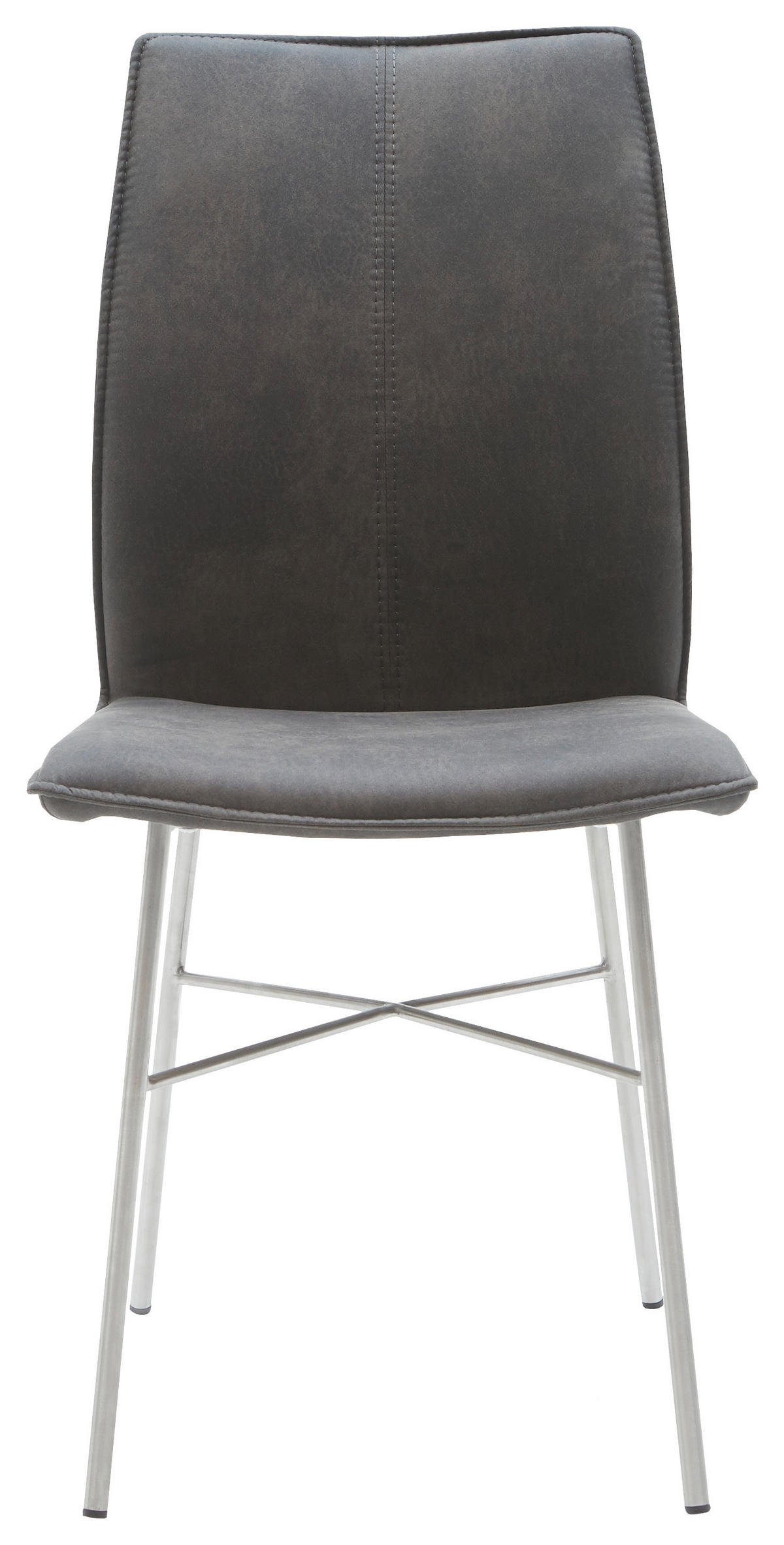 CHAISE  in Mikrofaser  - Edelstahlfarben/Anthrazit, Design, Textil/Metall (46/93/57cm) - Dieter Knoll