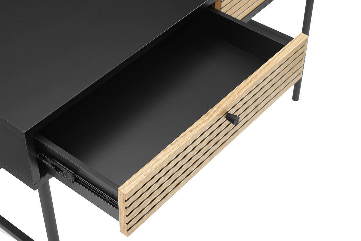 SCHREIBTISCH 120/50/75 cm  in Schwarz, Eichefarben  - Eichefarben/Schwarz, Design, Holz/Holzwerkstoff (120/50/75cm) - Livetastic