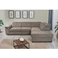 ECKSOFA Taupe Flachgewebe  - Taupe/Schwarz, KONVENTIONELL, Kunststoff/Textil (280/235cm) - Carryhome