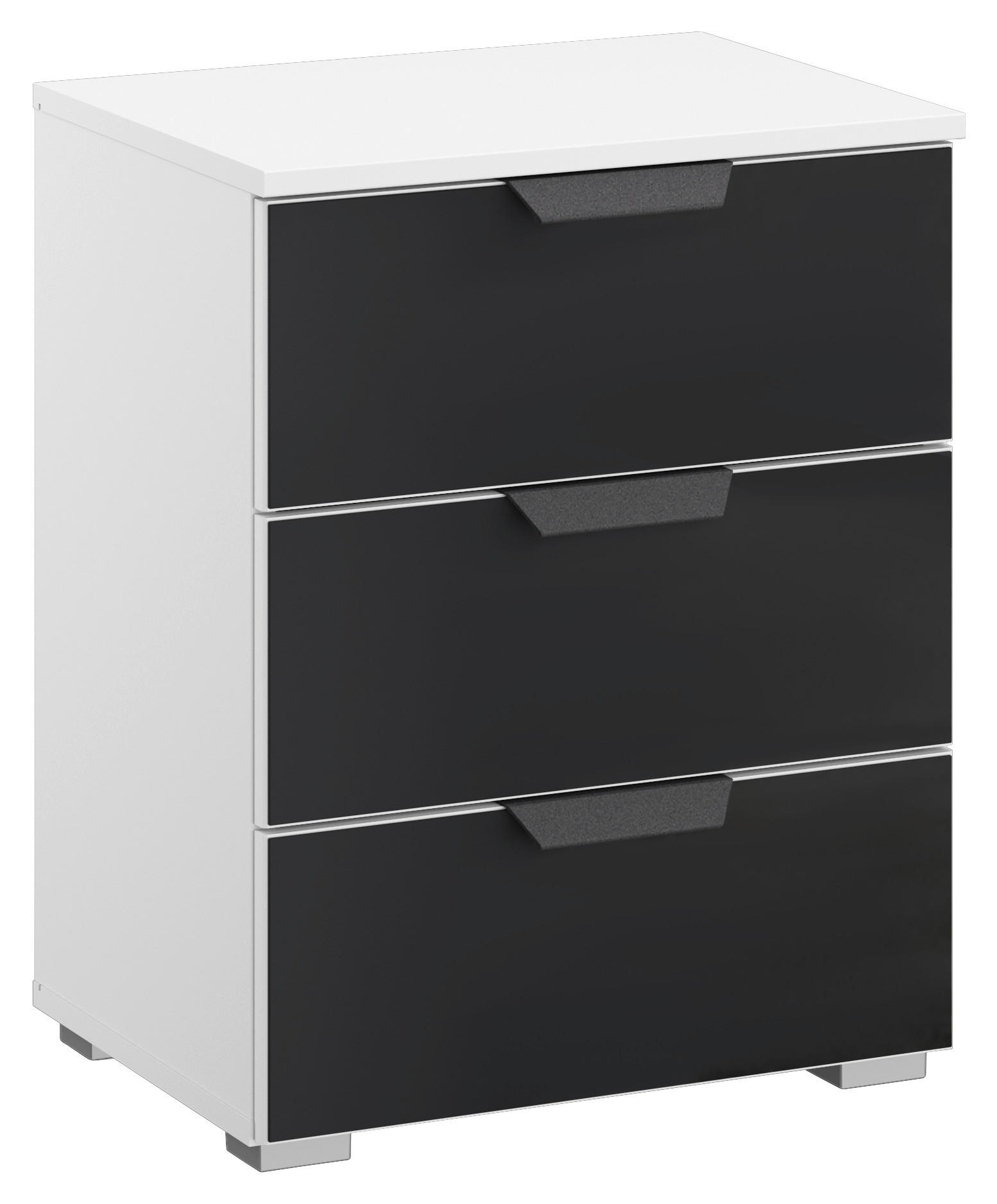 NACHTSCHRANK 47/62/42 cm - Anthrazit/Alufarben, MODERN, Glas/Holzwerkstoff (47/62/42cm) - Rauch Möbel