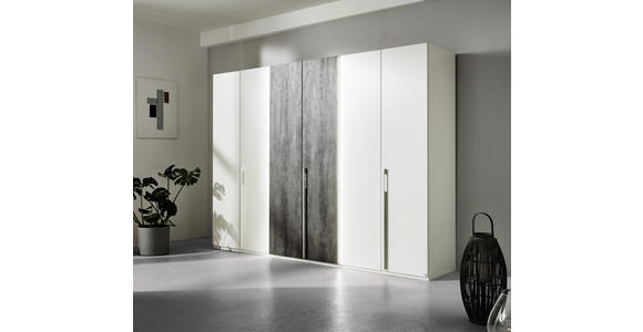 DREHTÜRENSCHRANK 6-türig Grau, Weiß - Weiß/Grau, Design, Holzwerkstoff/Metall (300/223/64cm) - Dieter Knoll