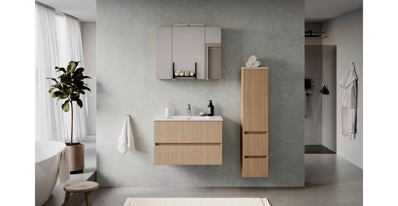 MIDISCHRANK 30/131/35 cm  - Sandfarben/Eichefarben, KONVENTIONELL, Holzwerkstoff/Kunststoff (30/131/35cm) - Xora